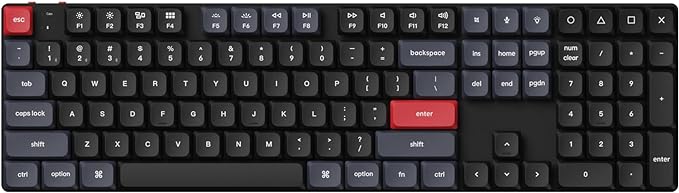 Keychron K5 Pro Wireless QMK/VIA Custom Mechanical Keyboard, 100% Full Size Layout 108 Key Programmable, Ultra-Slim RGB Backlit Low Profile Gateron Brown Switch Bluetooth/Wired for Mac Windows Linux